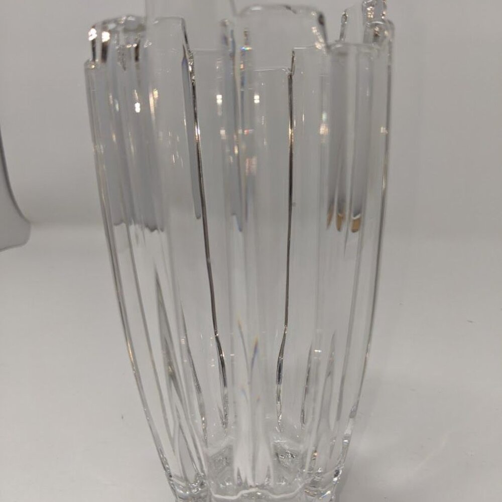 Vtg Elegant Clear Bud Vase Thick cut
